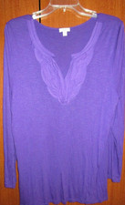 Nine West Separates Purple Top Sz XXL 100% Rayon Bust 47 Length 28 inches