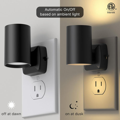Dimmable LED Night Lights Plug In 2 Pack Soft White 2700K Hallway Bedroom - Picture 3 of 12