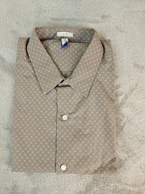 Artefact Men's Slim Fit Dress Shirt  Brown & White Size XL