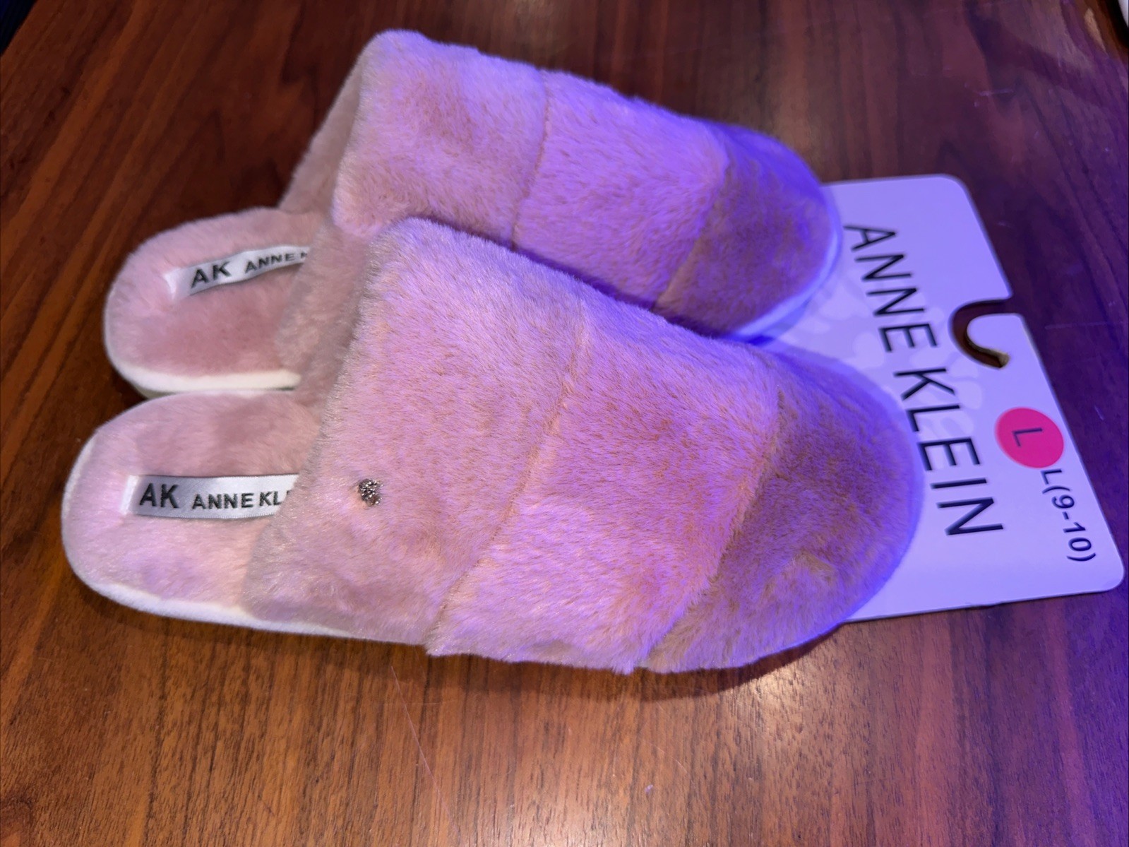 APL ANNE KLEIN PANTOFOLE DONNA COLORE ROSA TAGLIA L (9 10) NUOVE!