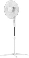Image of White 16" Pedestal Fan 3 Speed Oscillating Cooling Fan UK Stock