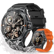 Smartwatch for Men 2 Watch Bands 1.43" AMOLED HD Screen Fitness Tracker with