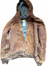 Carhartt Hooded Full Zip Lined Jacket Brown S...
