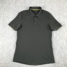 Lululemon Polo Shirt Mens Size S Dark Green Button Front Collared Short Sleeve