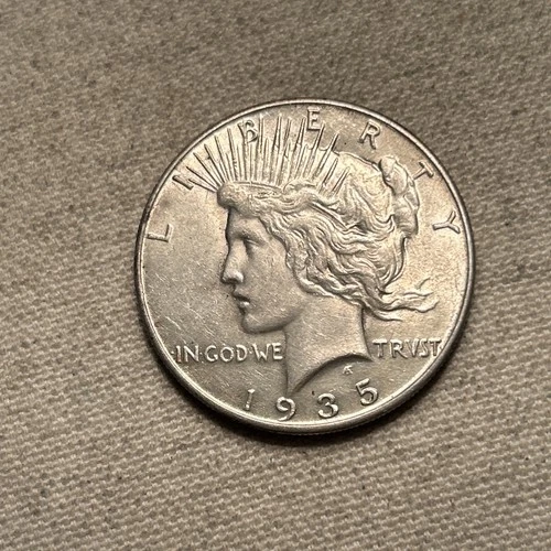 1935-P Peace Dollar Silver $1 AU About Uncirculated Better Date Coin QA3081