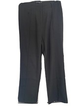 Pretty Little Thing Women Size 8 Wide Leg Trousers Black NWT Crepe Seam Front