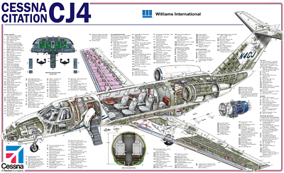 #ad cessna citation cj4 cessna 525 cutaway Poster 24IN X 36IN $45.00