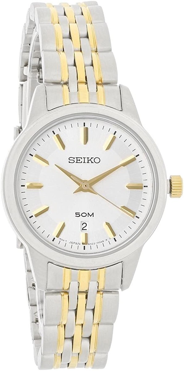 SEIKO Women Watch SUR893 Two-tone Gold Stainless Steel