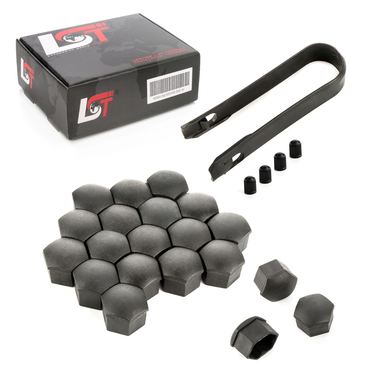 20x Shrouds Wheel Screw Caps Wheel Bolt Black Rough 0 21/32in for land rover