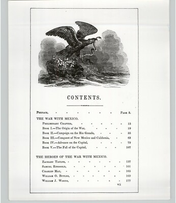 EAGLE with SNAKE Drawing Above Table of Contents 1950s Press Photo