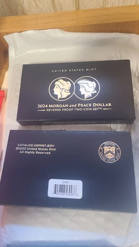 Morgan and Peace Dollar 2024 Two-Coin Reverse Proof Set (24XS) -🔥🔥📈🔥🔥