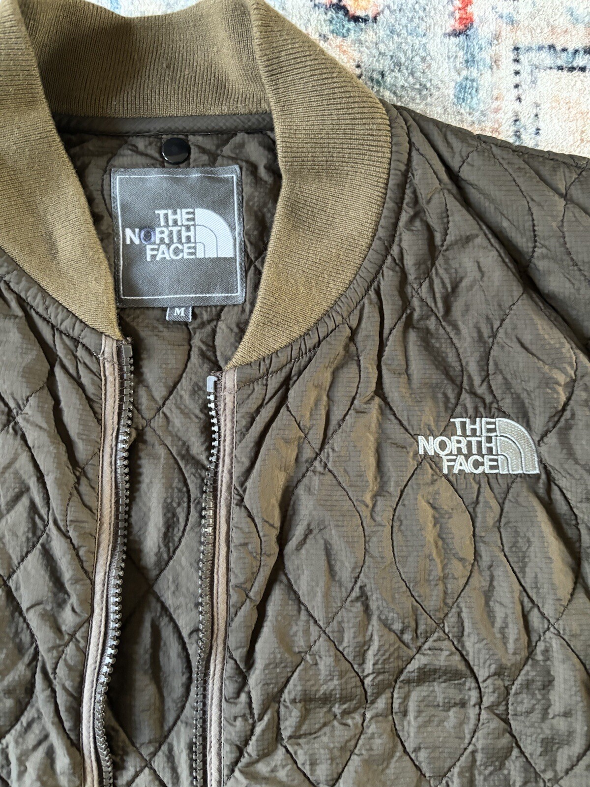 North Face Quilted Liner Bomber Jacket Gem