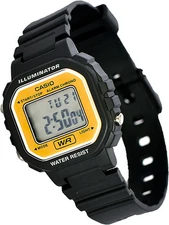 Casio LA20WH-9A Ladies Gold Black Digital Watch LED Light 5 Year Battery New
