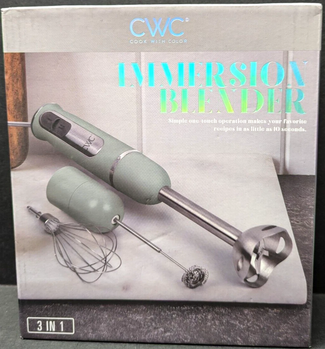 Cook With Color Immersion Handheld Blender with Egg Whisk and Milk Frother Sage
Opens in a new windo