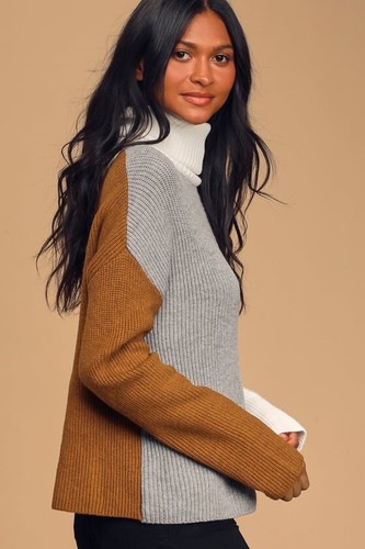 Multi Color Block Turtleneck Sweater | eBay