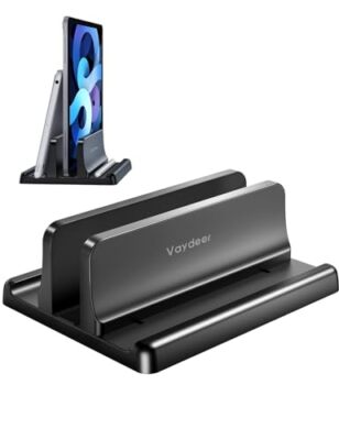  Vertical Laptop Stand Holder Plastic Adjustable Desktop Notebook Dock Black