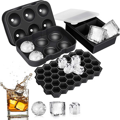 Ice Tray 3 Pack (Ball, Square, Honeycomb) - Modeling Chocolate & Ice