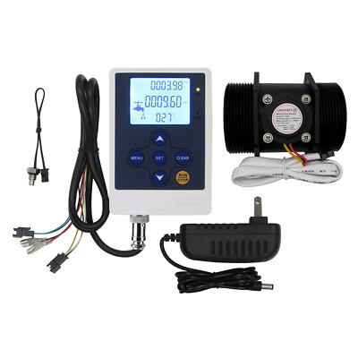 Water Flow Control LCD Display+G2''Flow Sensor Meter+12V Power