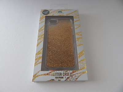 LMNT Hardshell Clear Liquid Glitter Case for iPhone SE iPhone 8/7/6s Gold New
