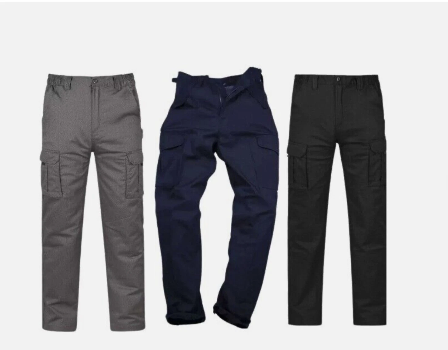 Mens Cargo Trousers Work Wear Combat Safety Cargo 6 Pocket Full Pants
Opens in a new window or tab
