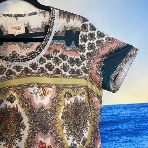 Avoca Anthology Dublin Fleur Printed Dress with Beaded Neckline. Size 3.#T - Picture 3 of 21