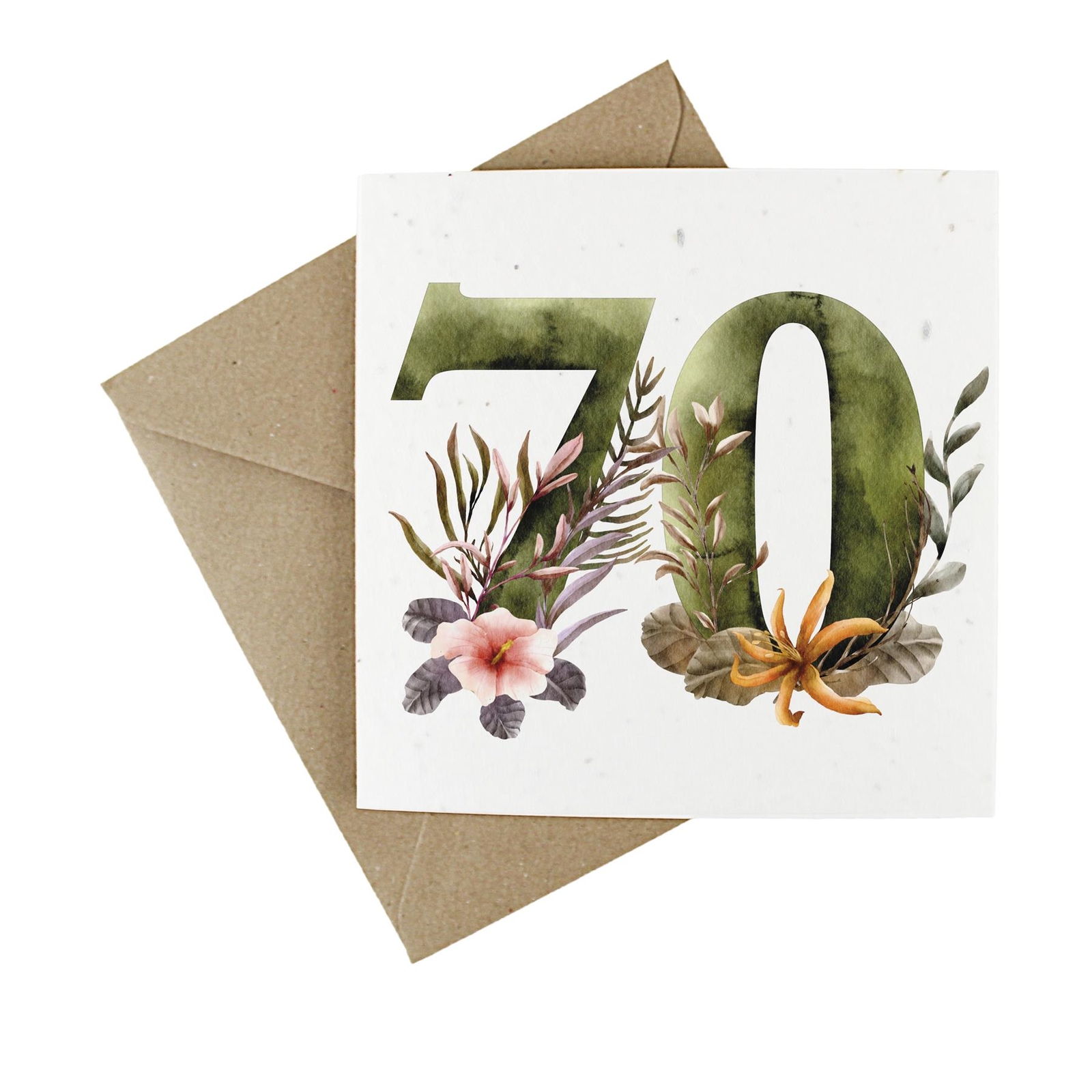 Wildflower Plantable Eco-Friendly 70th Birthday Card - Floral