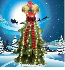 Winter Wonder Lane 4' Buffalo Check Pre-Lit LED Dress Form Tree