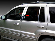 For 99-04 Jeep Grand Cherokee 6pc Stainless Steel Chrome Pillar Post Trim