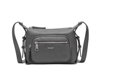 DKNY Shar faux-leather women's mini crossbody bag - Dark Grey~