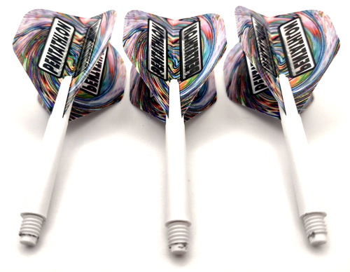 23g Tungsten Darts Set - Dart Barrels, Dart Stems, Retro Pentathlon Dart Flights - Picture 15 of 17