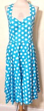 Ladies 1940s Style Turquoise Polka Dot Dress Rockabilly 40s re-enactment 50s RnR