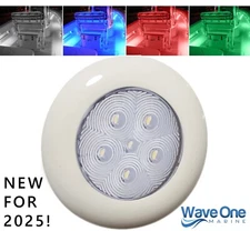 Wave One Marine | SURFACE Mount LED RGBW 3" WHITE Courtesy Boat RV Light