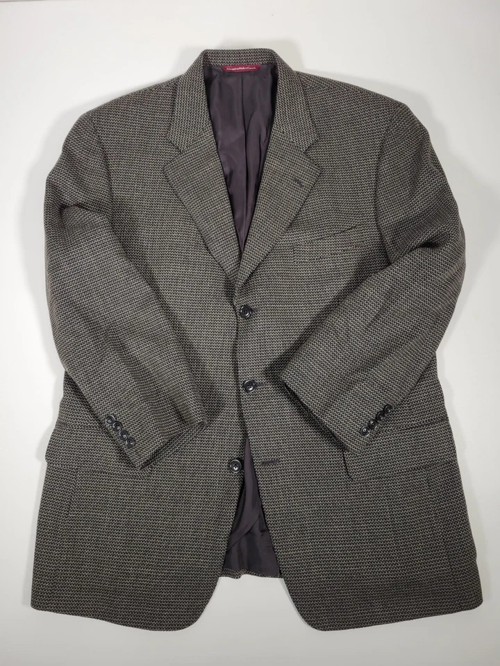 Спортивное пальто Samuelsohn из черного золота с геометрическим узором 44 R холщовое - Изображение 3 из 4