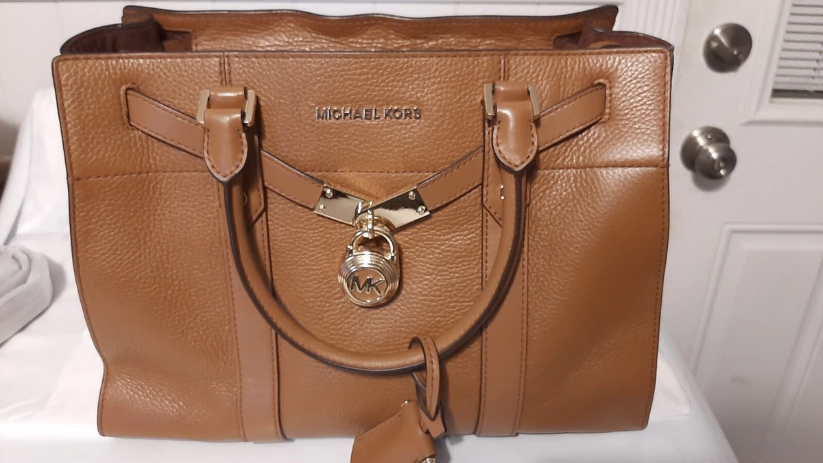 Michael Kors Nouveau Hamilton Large Satchel Pebbled Brown
