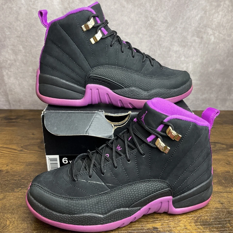 Nike Air Jordan 12 Retro GG Hyper Violet Talla 6 GS / 7.5W 510815-018 Zapatos Juveniles Foto 2 de 4