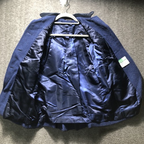 Girls Navy Blue Billings Edmonds England Tweed Long Coat Fully Satin Lined 5/6 - Picture 8 of 13