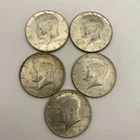 Kennedy Half Dollar, 40 percent silver, lot of 5 coins, $2.50 face value