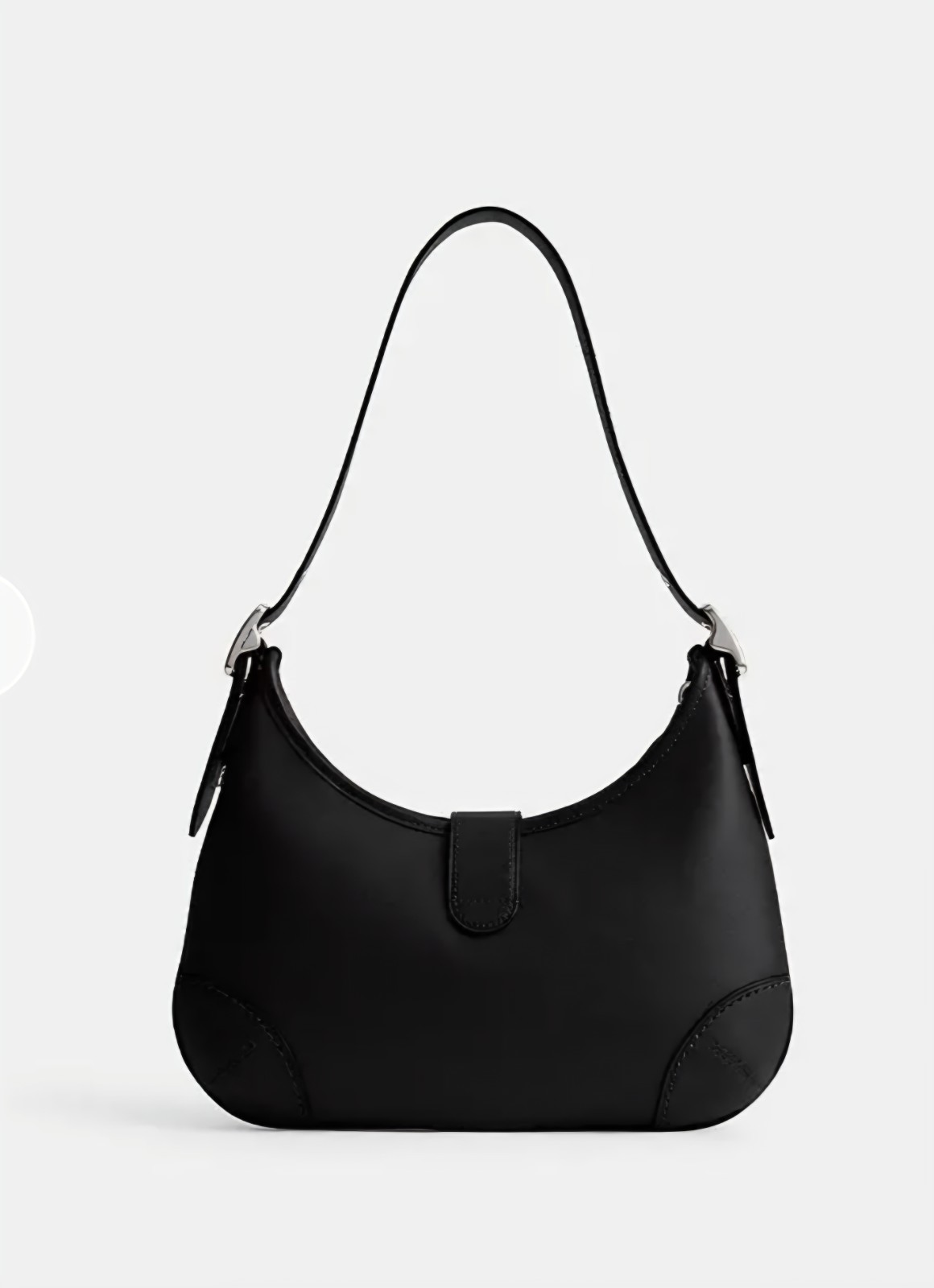 NWT Coach Hamptons Hobo Black Leather Bag Silver Hardware with Dust Bag CW642 image 4