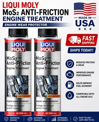 Liqui Moly Engine Treatment, 300 ml | MoS2 Anti-Friction | Oil Additive | Pack 2