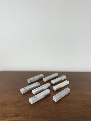 8er Set Messerhalter aus weißem Marmor Vintage minimalistisch Tischkunst elegant