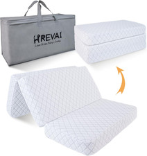 Trifold Pack N Play Mattress with Dual-Sided Memory Foam  Carry Bag, 38"x26