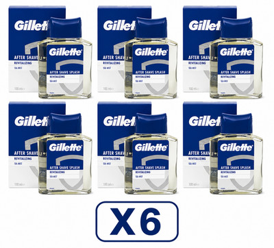 Gillette After Shave Splash Revitalizing Sea Mist 100ml Aftershave - X1 X3 X6