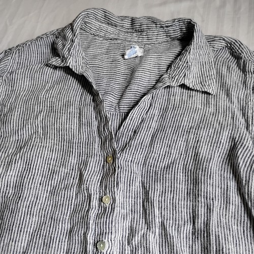 Sigrid Olsen Top 2x Leinen Button Down Hemd Rollriegel Kapsel Büro Freizeit - Bild 2 von 14