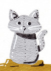ACEO Acrylic Art Card - Robo Kitty - Robot Cat Animal 2.5x3.5