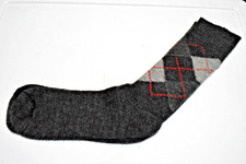 Vintage Argyle Socks 60s 70s Gray Themed Red Stack Argyle Men's 9 x 9" NWT 10-11