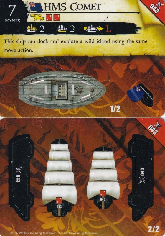 WizKids Pirates of the Caribbean #043 HMS Comet (Common) ship new and unpunched