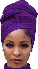 Harewom African Head Wraps for Black Women Turban Jersey Hair Scarf 71"x32"