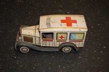 Vintage Tin Litho Bandai Ambulance Friction Car Truck Rare
