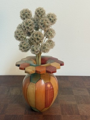 Howard Lewin Dyed Maple Wood 6  Handmade Vase Vessel  | 1993