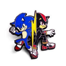 Sonic The Hedgehog 3 Sonic and Shadow Enamel Pin